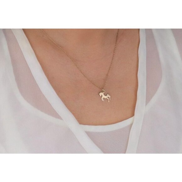 14k Yellow Gold Unicorn Pendant - Picture 2 of 5